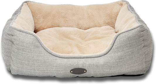 Dog Bed,Dog Beds for Medium Dogs,Cat Bed,Calming Dog Bed,Anxiety Comfy Durable Pet Beds with Reversible&Washable Cushion,Rectangle Dog Bed in Grey Color. DEBANG HOME Animals & Pet Supplies > Pet Supplies > Dog Supplies > Dog Beds DEBANG HOME Beige Medium 