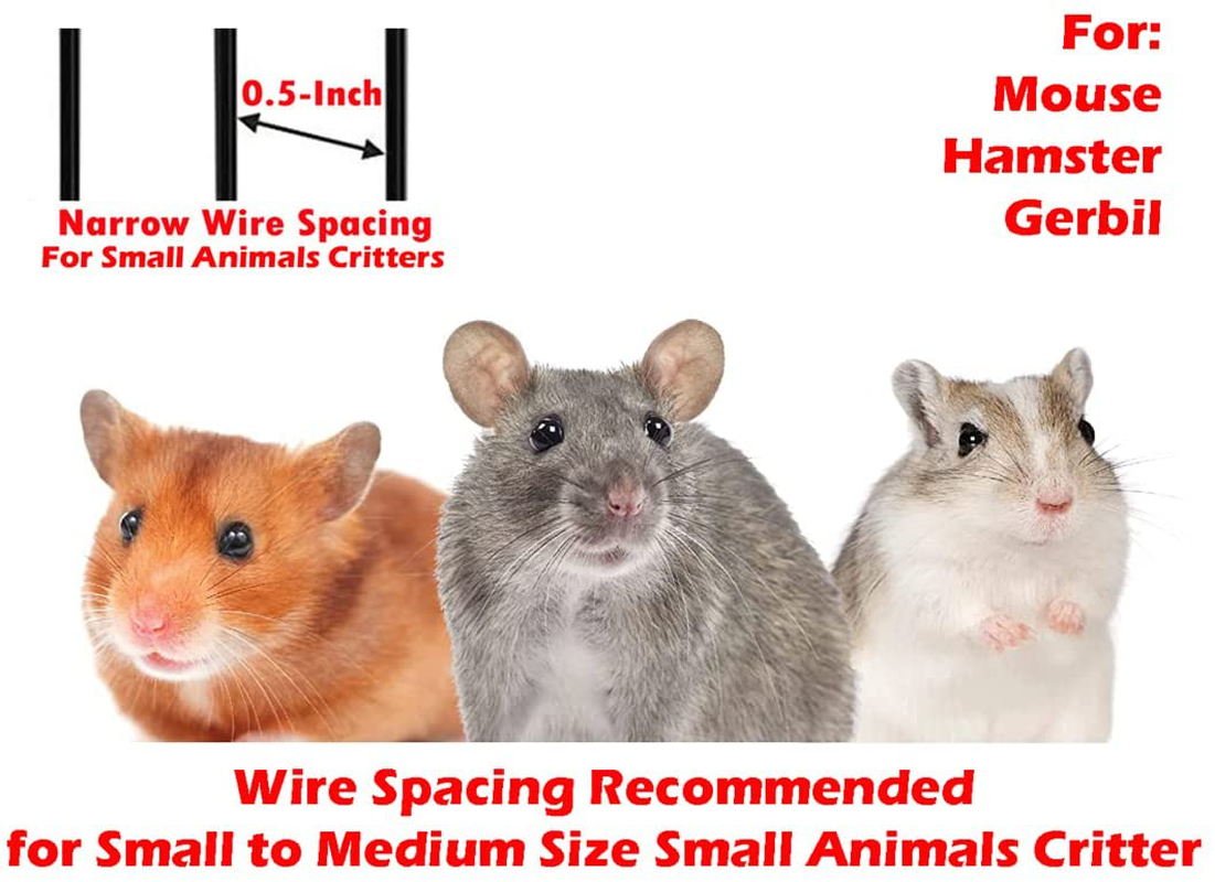 Large 2-Level Indoor Small Animal Pet Habitat Cage Guinea Pig Hamster Gerbil Rat Mice Hedgehog Ferret Chinchilla with Solid Platform & Ramp, 2 Large Access Doors