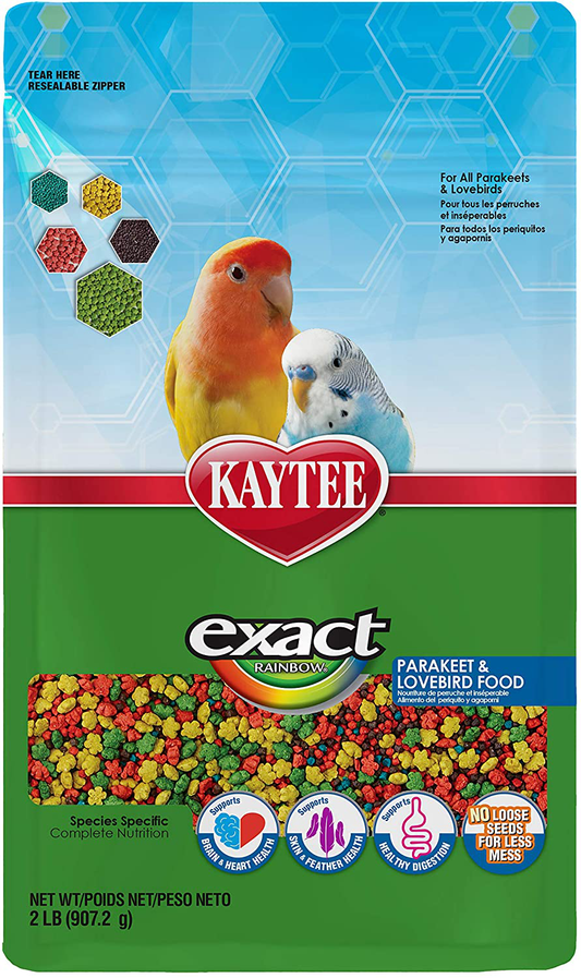 Kaytee Exact Rainbow Parakeet & Lovebird Food, 2-Pound Animals & Pet Supplies > Pet Supplies > Bird Supplies > Bird Treats Kaytee   