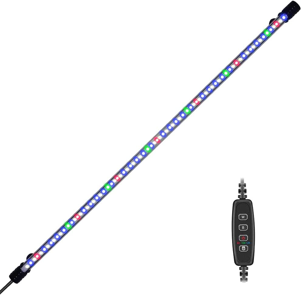 Submersible LED Aquarium Light,Fish Tank Light with Timer Auto On/Off Dimming Function,3 Light Modes Dimmable&4-Color Lamp Beads,10 Brightness Levels Optional&3 Levels of Timed Loop 30LEDS-RGB 11.5'' Animals & Pet Supplies > Pet Supplies > Fish Supplies > Aquarium Lighting Varmhus Rgb (Red, Green, Blue) 28'' Timmer&Dimmer 