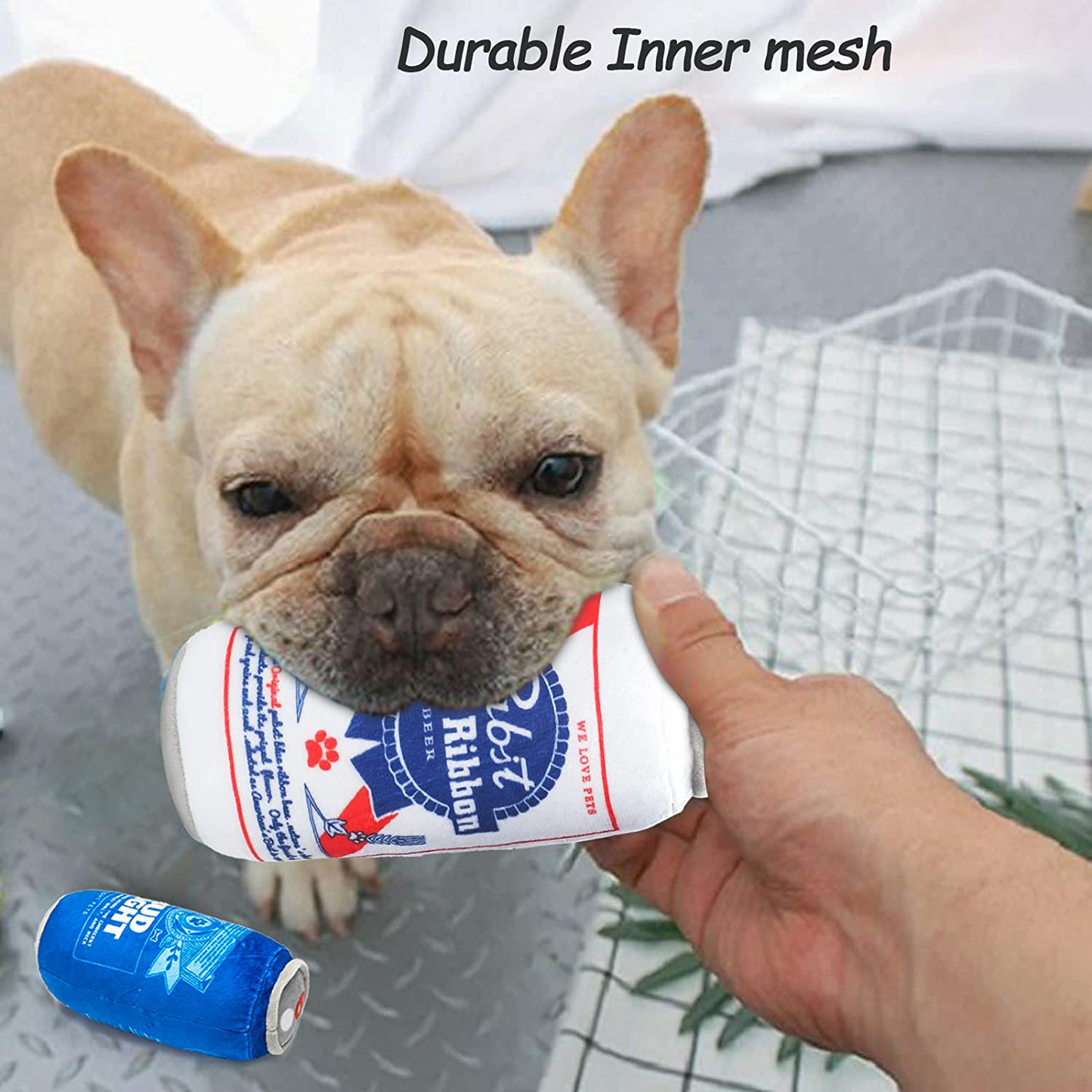 Bud Light & Pabjt Blue Ribbon - Squeaky Plush Dog Toys - Two Pack Funny Dog Drinks Toys for Medium, Small, Large - Beer Can Dog Chew Toy, Cute Dog Gifts for Dog Birthday, Durable and Non Toxic Animals & Pet Supplies > Pet Supplies > Dog Supplies > Dog Toys Cemocle   