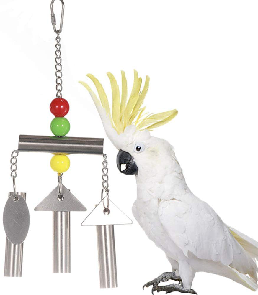 Keersi Bird Bells Toy with Sweet Sound for Pet Parrot Parakeet Cockatiel Conure Macaw Eclectus African Grey Cockatoo Amazon Lovebird Budgie Finch Canary Cage