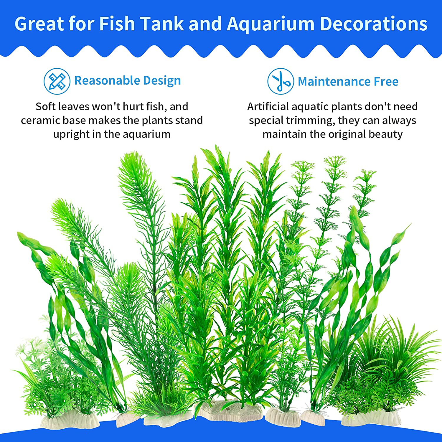 Mylifeunit Aquarium Plants, 20 Pack Artificial Fish Tank Plants for Aquarium Decorations (Green) Animals & Pet Supplies > Pet Supplies > Fish Supplies > Aquarium Decor MyLifeUNIT   