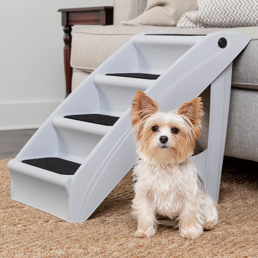 Petsafe Cozyup Folding Pet Steps - Pet Stairs for Indoor/Outdoor at Home or Travel - Dog Steps for High Beds - Dog Stairs with Siderails, Non-Slip Pads - Durable, Support up to 150 Lbs - Large, Tan Animals & Pet Supplies > Pet Supplies > Dog Supplies > Dog Treadmills Radio Systems Corporation   