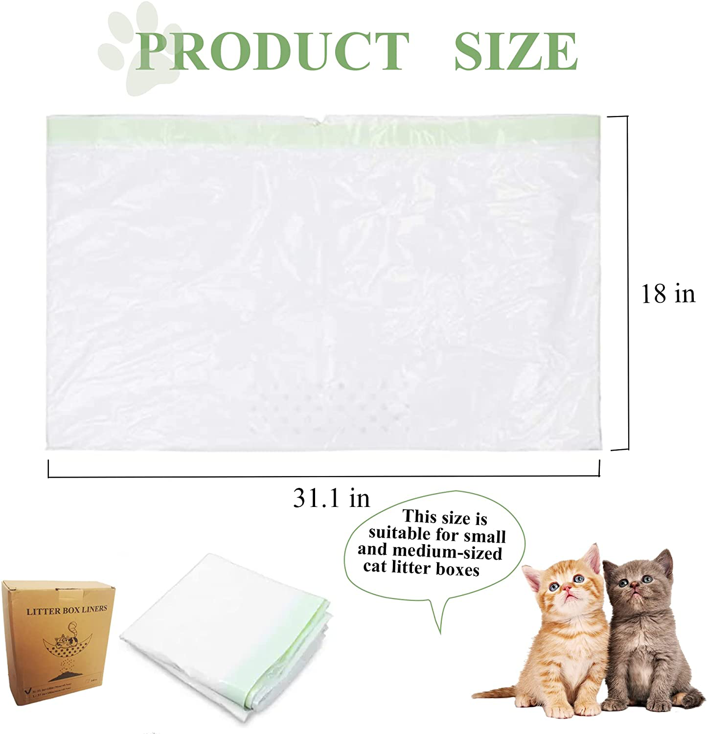 Vealind Cat Litter Bag Medium 14 Count Sifting Drawstring Cat Box Liner Thick 2Mil Cat Waste Litter Liners(31" X 18") Animals & Pet Supplies > Pet Supplies > Cat Supplies > Cat Litter Box Liners Vealind   