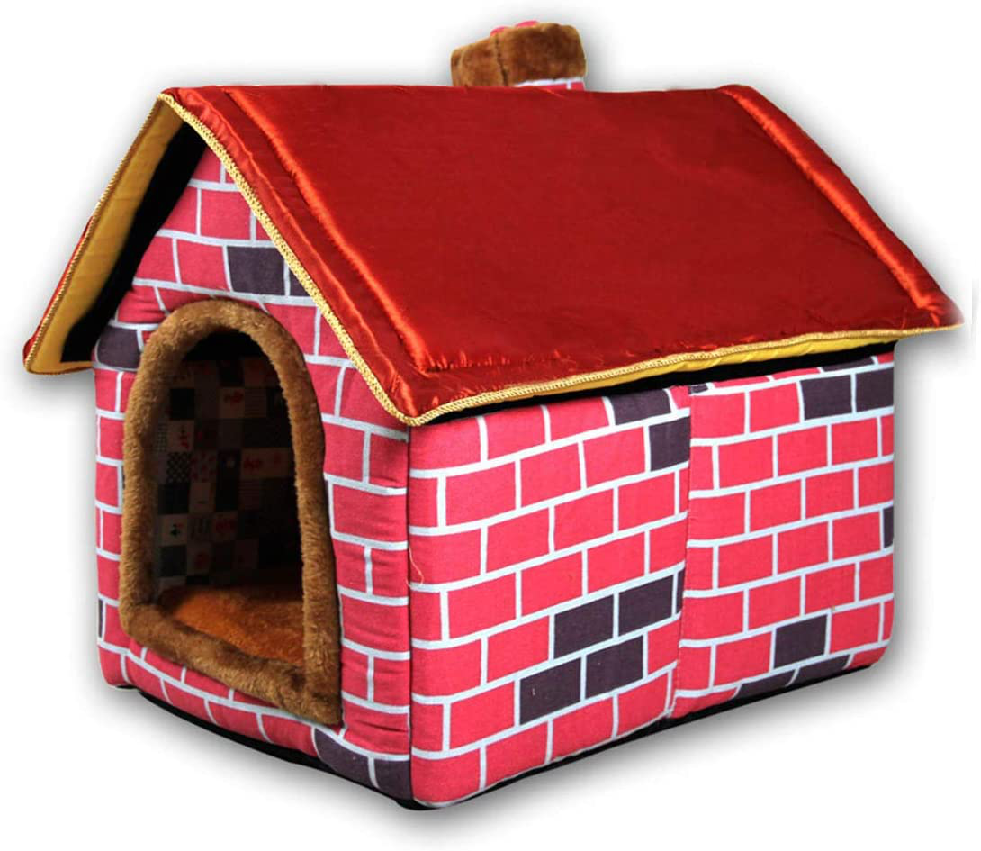 Ushang Pet Indoor Dog House for Small & Medium & Large Dogs, Red Brick Warm House for Cat & Dog Beds with Soft Pillow Animals & Pet Supplies > Pet Supplies > Dog Supplies > Dog Houses Ushang Pet   