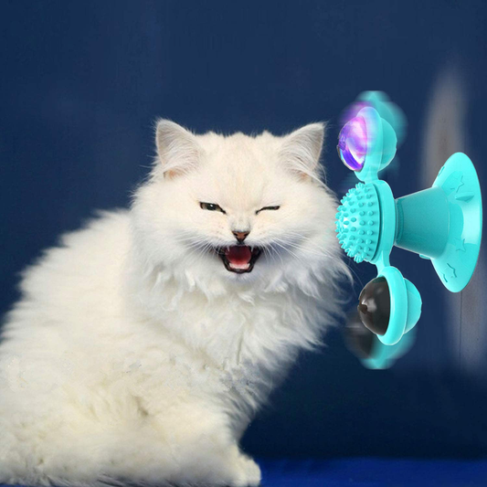 GBSYU Interactive Windmill Cat Toys with Catnip : Cat Toys for Indoor Cats Funny Kitten Toys with LED Light Ball Suction Cup‖Cat Nip Toy for Cat Chew Exercise Animals & Pet Supplies > Pet Supplies > Cat Supplies > Cat Toys GBSYU blue  