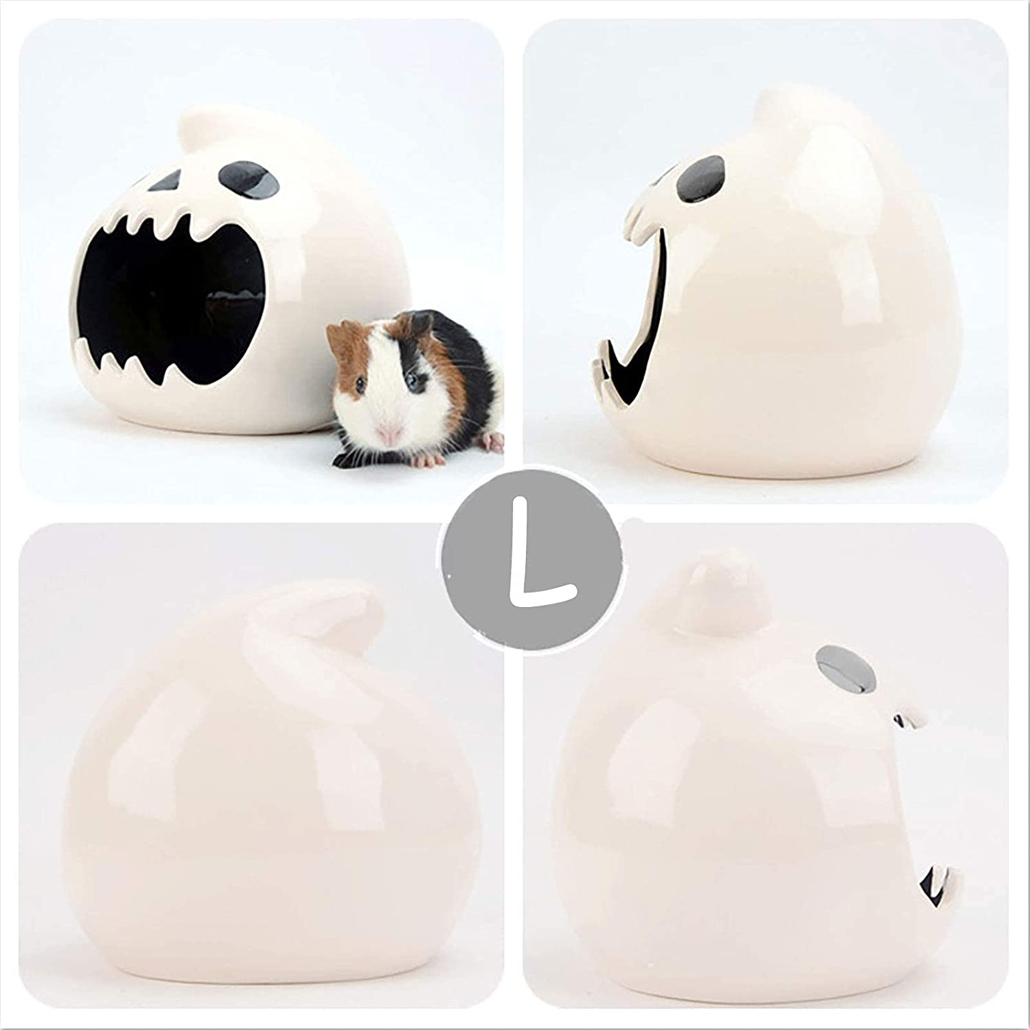 Cutefiy Small Animal Pet House, Ceramic Hideout Hut Cave Summer Cool Small Animal Nesting Habitat Cage for Hamster, Chinchillas, Gerbils, Hedgehog Animals & Pet Supplies > Pet Supplies > Small Animal Supplies > Small Animal Habitats & Cages Cutefiy   