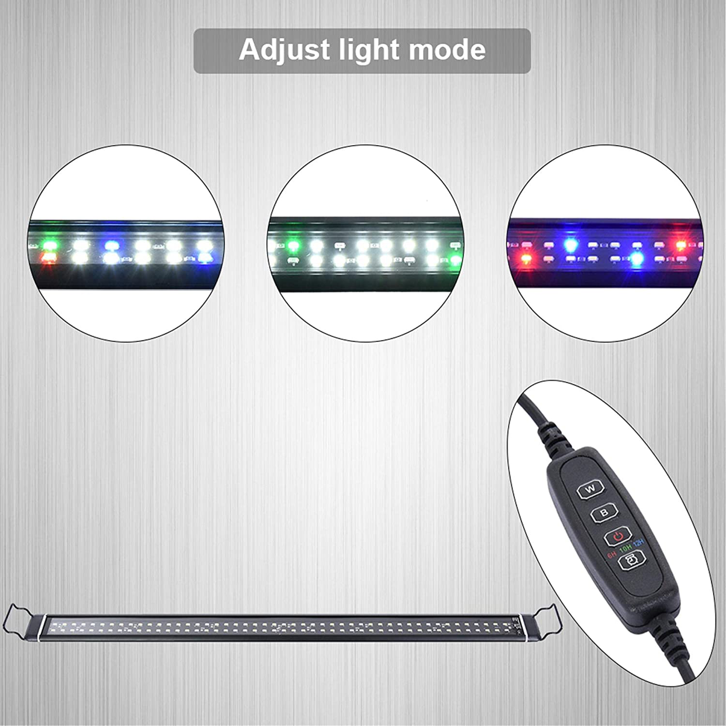 Extendable Full-Spectrum Aquarium Light 50000H Lighting Fish Tank Light, Live Fish Freshwater LED Light, Adjustable Brightness & Lighting Time (30Inch) Animals & Pet Supplies > Pet Supplies > Fish Supplies > Aquarium Lighting DEYIOU   