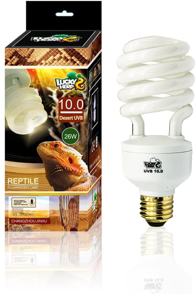 LUCKY HERP Desert UVA UVB Reptile Light Bulb 10.0 26W Compact Fluorescent Lamp Animals & Pet Supplies > Pet Supplies > Reptile & Amphibian Supplies > Reptile & Amphibian Habitat Heating & Lighting LUCKY HERP UVB10.0 26W  