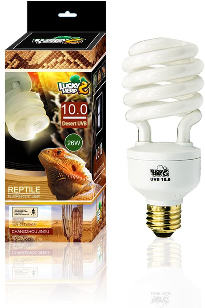 LUCKY HERP Desert UVA UVB Reptile Light Bulb 10.0 26W Compact Fluorescent Lamp