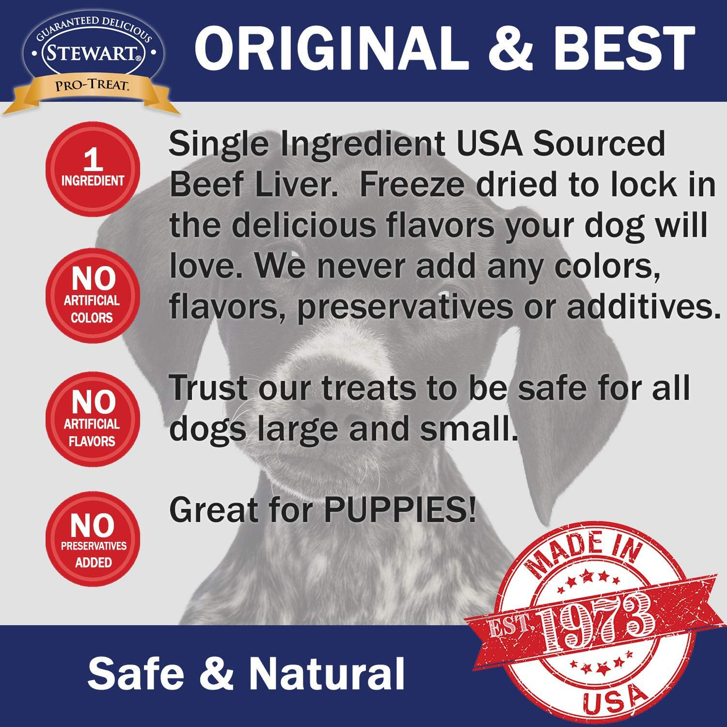 Stewart Freeze Dried Dog Treats Made in USA [Single Ingredient, Puppy and Dog Training Treats - Grain Free, Natural Dog Treats], Resealable Tub to Preserve Freshness Animals & Pet Supplies > Pet Supplies > Small Animal Supplies > Small Animal Treats Stewart   