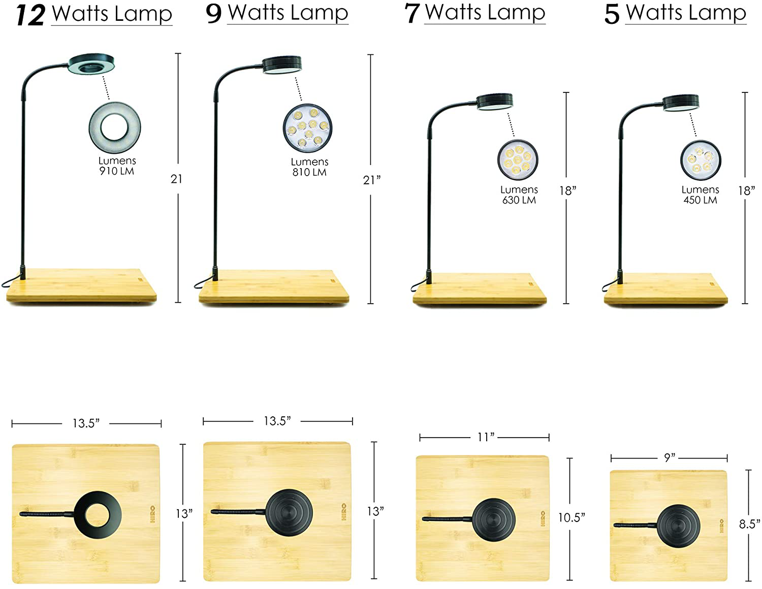 Full Spectrum LED Light with Bamboo Board, Fits Aquarium Nano Tank, Betta Fish Tank, Potted Plants, Succulent, Miniature Landscape Animals & Pet Supplies > Pet Supplies > Fish Supplies > Aquarium Lighting HIRO AQUATICS   