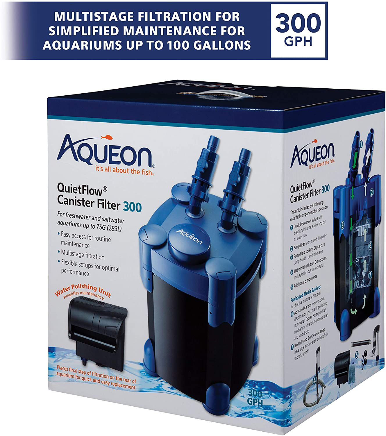 Aqueon Quietflow Canister Filter 55-100 Gallons Animals & Pet Supplies > Pet Supplies > Fish Supplies > Aquarium Filters Aqueon   