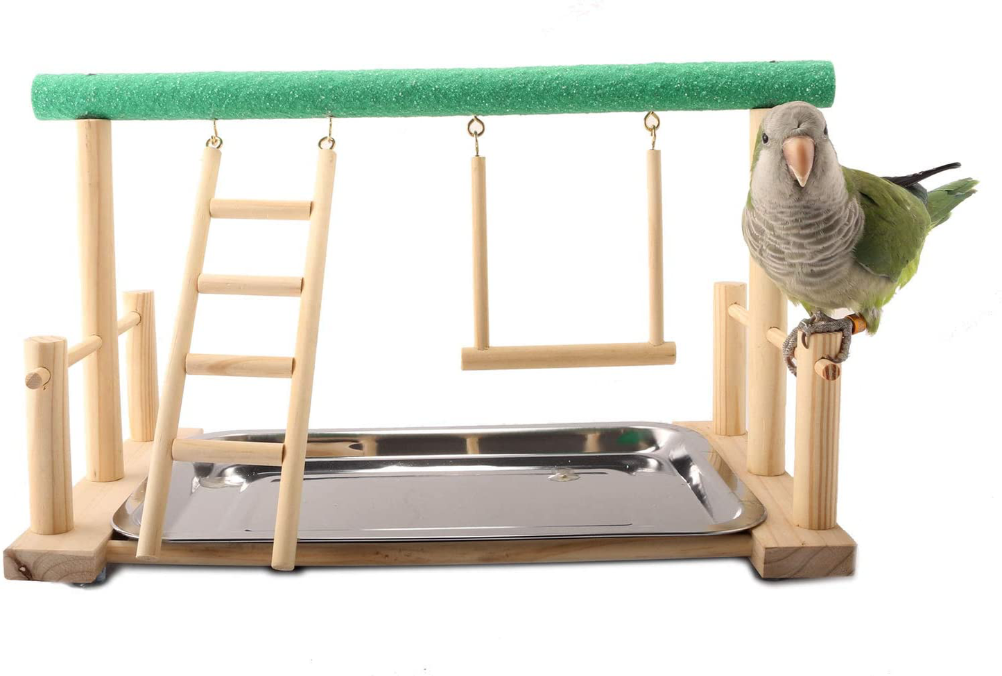 Mrli Pet Parrot Playstand Bird Play Stand Cockatiel Playground Wood Perch Gym Playpen with Ladder Swing Toys Exercise Play (Include a Tray) Animals & Pet Supplies > Pet Supplies > Bird Supplies > Bird Gyms & Playstands Mrli Pet   