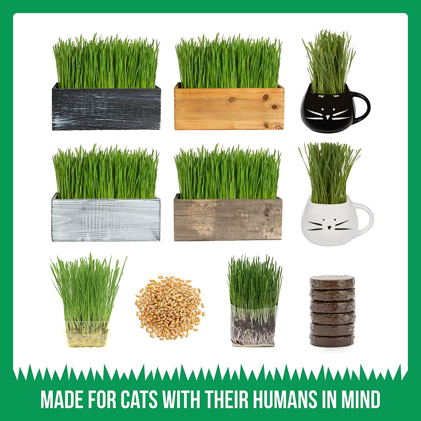 The Cat Ladies Cat Grass Refill Kit 100% Organic 3 Pack Animals & Pet Supplies > Pet Supplies > Cat Supplies > Cat Treats The Cat Ladies   