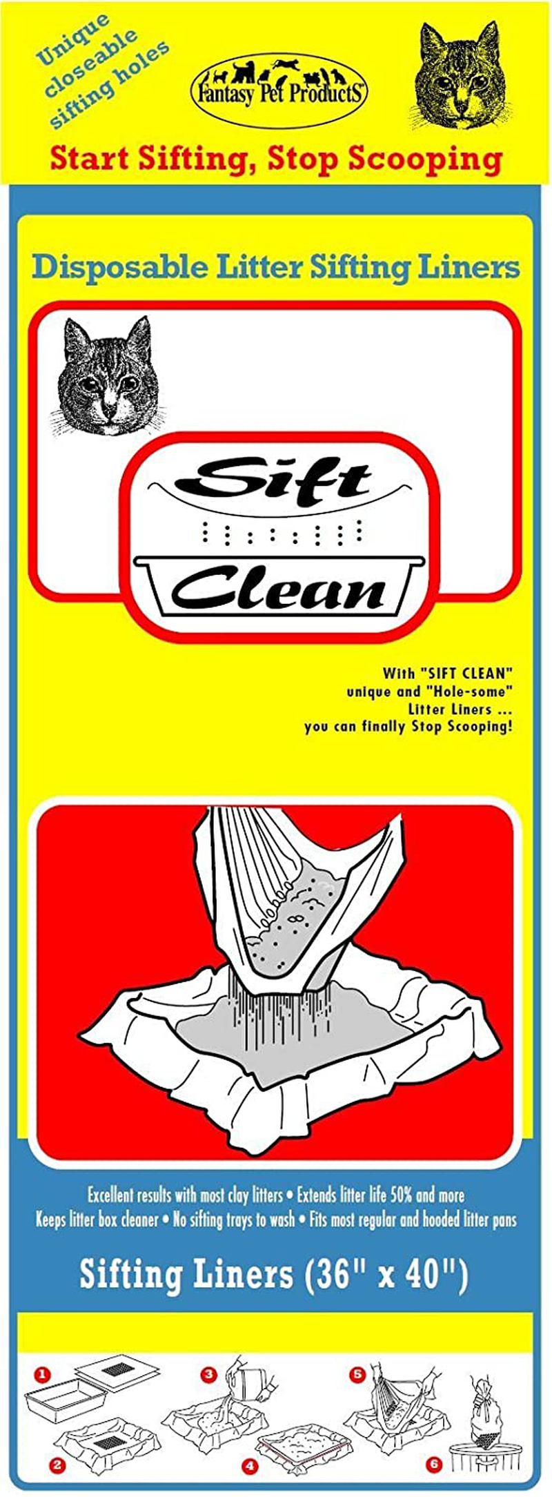 Sift Clean Liners (36In X 40In) Animals & Pet Supplies > Pet Supplies > Cat Supplies > Cat Litter Box Liners Sift Clean 36x40 Inch (Pack of 28)  