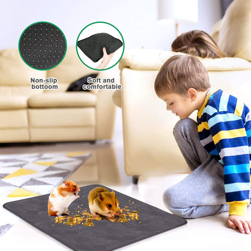 Allnice Guinea Pig Cage Liner 2 Pack Washable Guinea Pig Bedding 23.6 X 15.7In Guinea Pig Pee Pads Non-Slip Reusable Fast Absorbent Pee Pads for Hamsters, Rabbits, Chinchillas, Cats, Hedgehogs Animals & Pet Supplies > Pet Supplies > Small Animal Supplies > Small Animal Bedding Allnice   