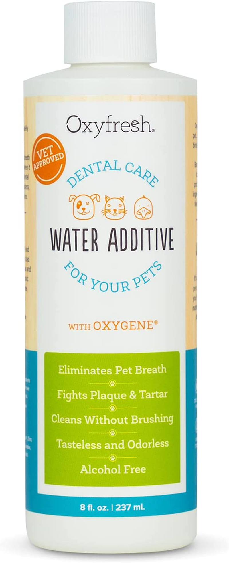 Oxyfresh Premium Pet Dental Care Solution Pet Water Additive: Best Way to Eliminate Bad Dog Breath and Cat Breath - Fights Tartar and Plaque - so Easy, Just Add to Water! Vet Recommended Animals & Pet Supplies > Pet Supplies > Bird Supplies > Bird Treats Oxyfresh Intro 8oz  