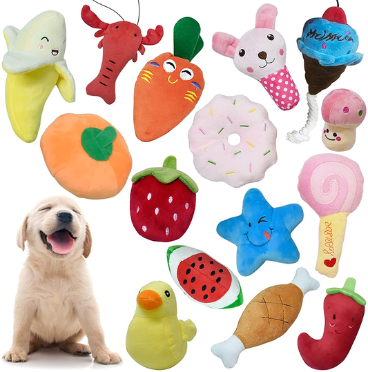 Live2Pedal Squeaky Dog Toys, Puppy Toys, Cute Doy Chew Toy for Medium and Small Dogs, Soft Plush Pet Toys with Squeakers Animals & Pet Supplies > Pet Supplies > Dog Supplies > Dog Toys Live2Pedal 15 Pack  