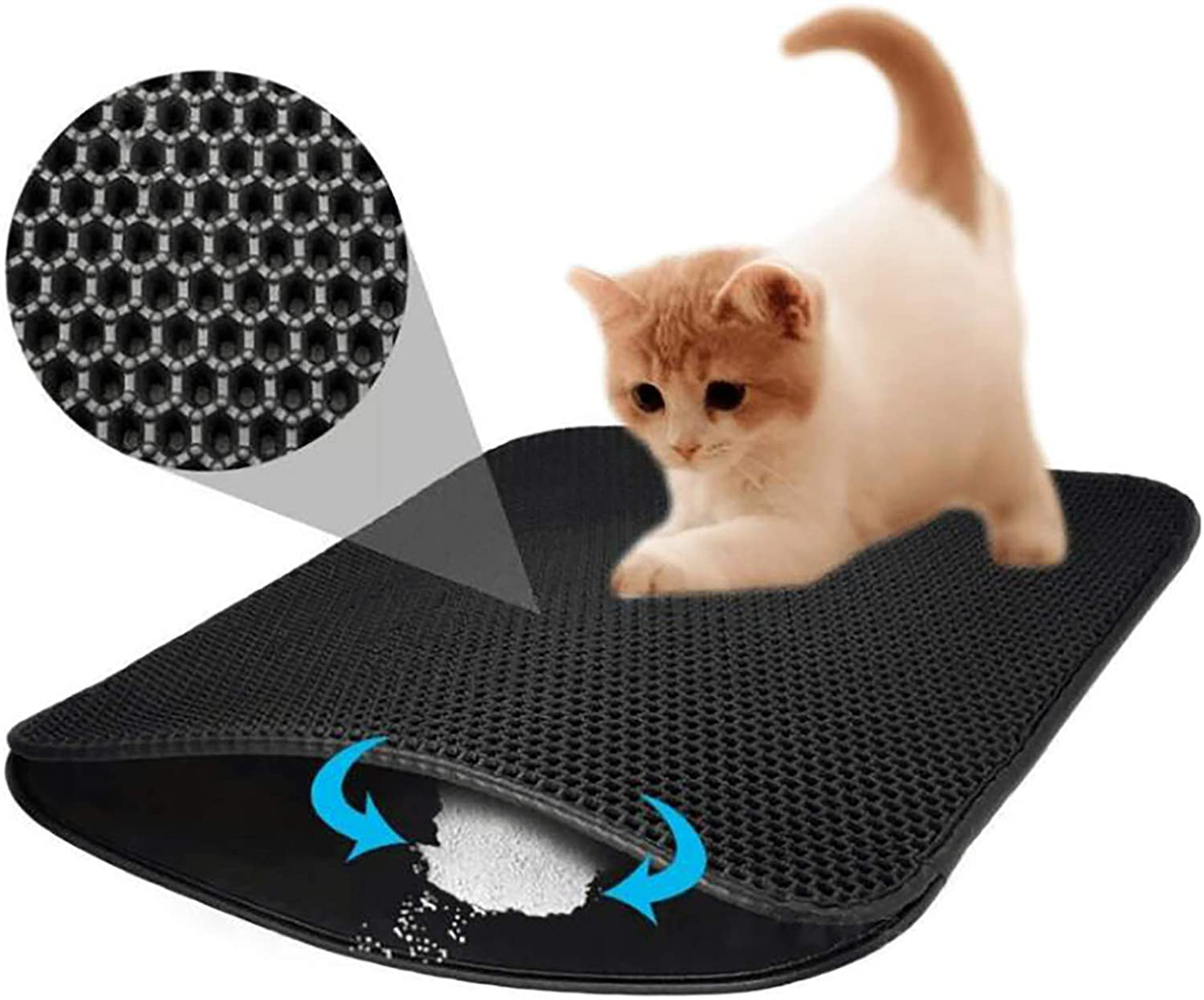 Tiasri Durable Cat Litter Collection Pad, Waterproof and Urine-Proof Material, Double-Layer Screening Is Easy to Clean, Decentralized Control and Easy to Clean Animals & Pet Supplies > Pet Supplies > Cat Supplies > Cat Litter Box Mats Tiasri 60cm*80cm  