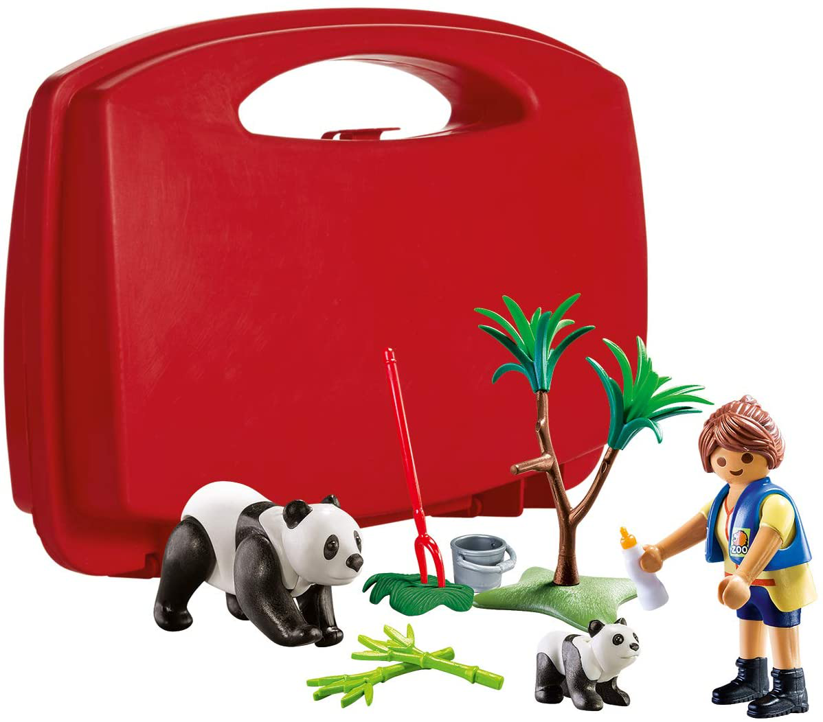 PLAYMOBIL 18 Piece Panda Caretaker Carry Case Animals & Pet Supplies > Pet Supplies > Small Animal Supplies > Small Animal Habitat Accessories Playmobil   