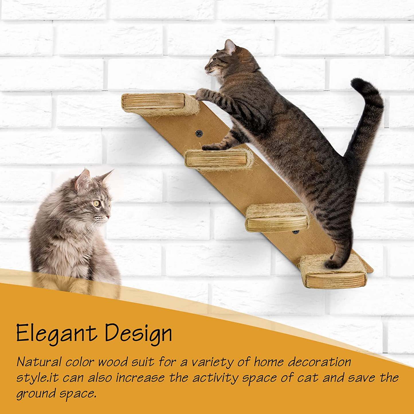 Cat Wall Shelves, Cat Wall Furniture, Cat Stairs Cat Shelves and Perches for Wall, Cat Ladder Cat Wall Steps for Scratching and Climbing, Cat Perch Wall Mounted Animals & Pet Supplies > Pet Supplies > Cat Supplies > Cat Furniture LADESIGGN   