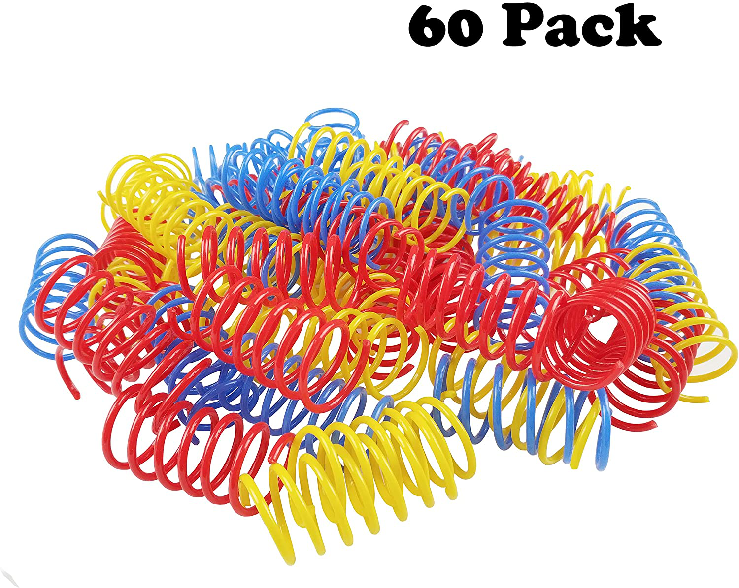 Tamu Style Cat Spring Toys (60 Pack), Playful Coils for Kittens, BPA Free Plastic for Swatting, Biting, Hunting, and Active Healthy Play, Colorful 2 Inch Spirals Animals & Pet Supplies > Pet Supplies > Cat Supplies > Cat Toys Tamu style   