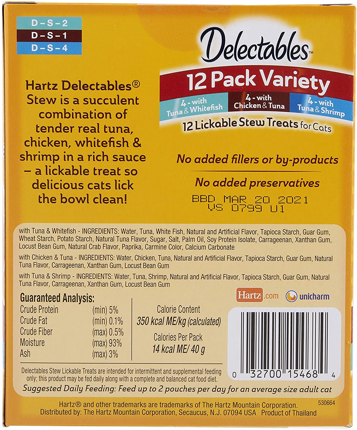 Hartz Delectables Stew Lickable Wet Cat Treats for Adult & Senior Cats, Multiple Flavors Animals & Pet Supplies > Pet Supplies > Cat Supplies > Cat Treats Hartz   