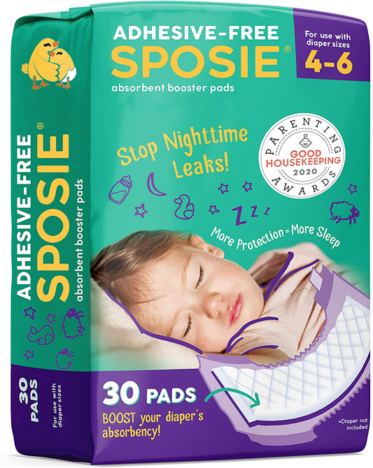 Sposie, Stop Nighttime Diaper Leaks, Extra Overnight Protection for Bedwetting and Potty Training, Fits Diaper Sizes 4-6, 30 Ct., Adhesive Free Animals & Pet Supplies > Pet Supplies > Dog Supplies > Dog Diaper Pads & Liners Select Kids   