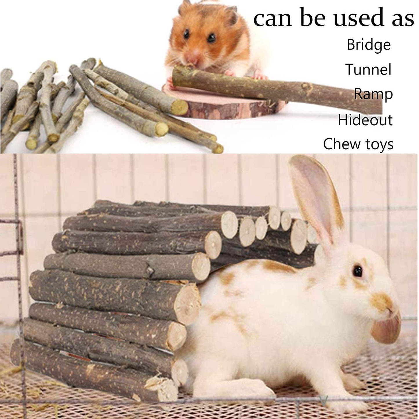 Hamiledyi Reptile Decor Hideout Wooden Guinea Pig Bridge Bendy Tunnel for Rodents Chewing Climbing Ladder Hideaway for Gecko Spiders Lizards Snakes Gerbil Rabbit Ferret Hedgehog Rat Gerbil Animals & Pet Supplies > Pet Supplies > Small Animal Supplies > Small Animal Habitat Accessories Hamiledyi   