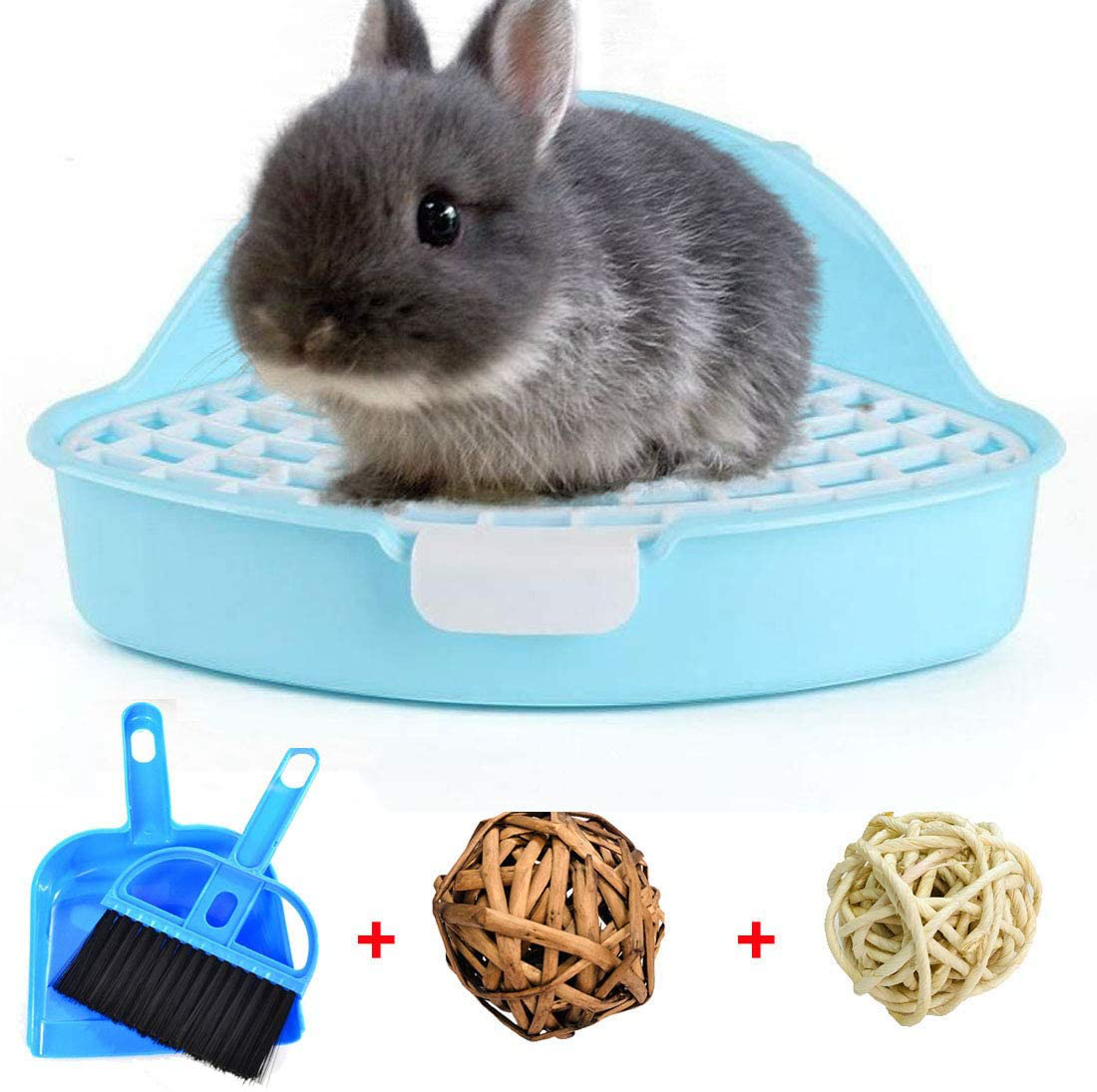 Hamiledyi Bunny Litter Pet Toilet Potty Trainer Corner Pan Bedding Box for Small Animal Guinea Pig Ferret Hamster Dwarf Rabbit(White) Animals & Pet Supplies > Pet Supplies > Small Animal Supplies > Small Animal Bedding Hamiledyi Blue  