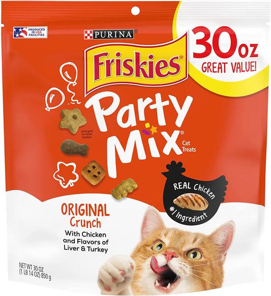 Friskies Party Mix Adult Cat Treats Canisters – Real Chicken #1 Ingredient