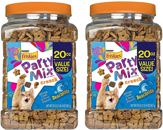 Purina Friskies Party Mix Crunch Beachside Cat Treats 2 Pack (20 Oz. Each)