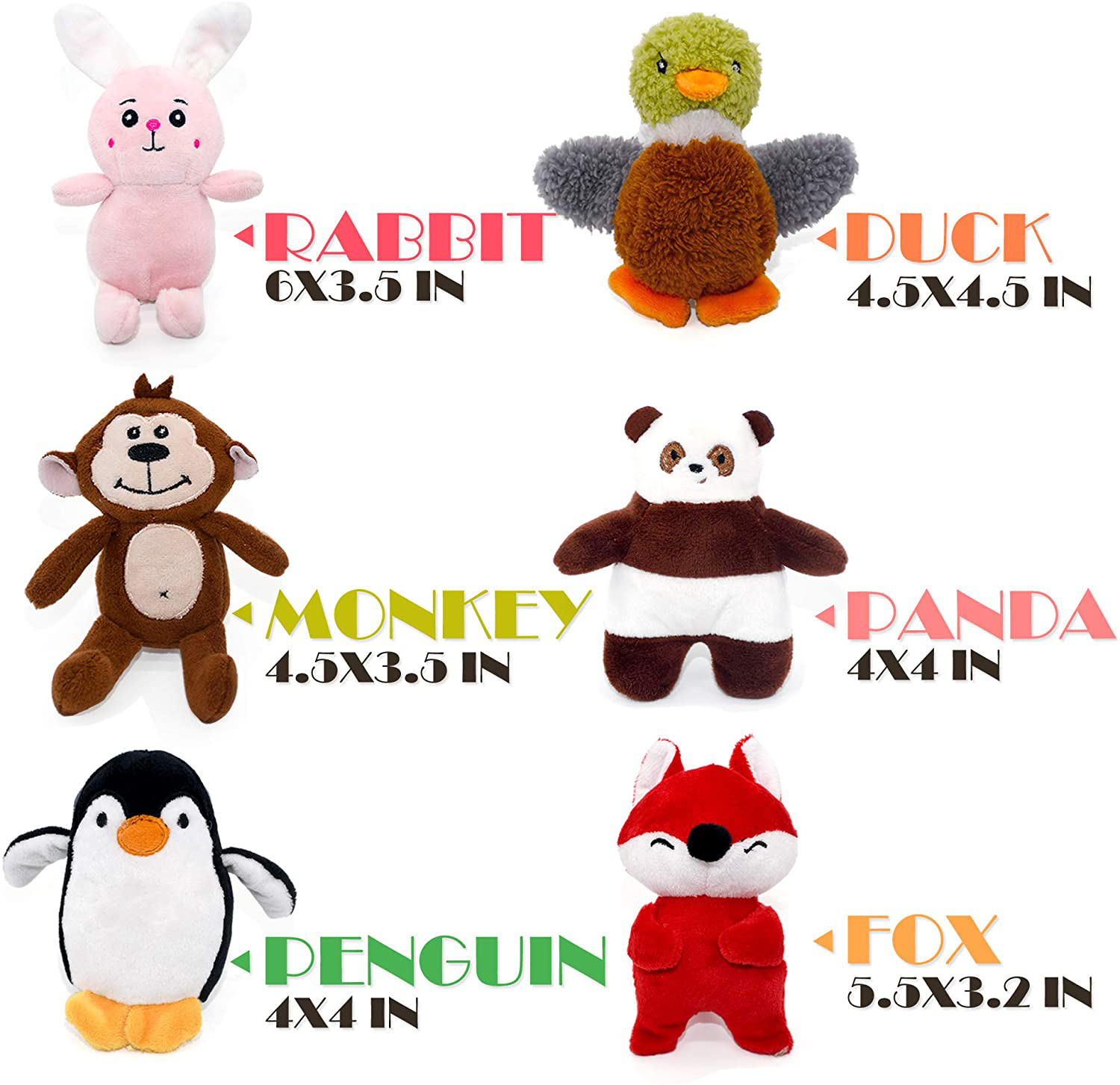 SHARLOVY Dog Squeaky Toys for Small Dogs Stuffed Animal Puppy Toys