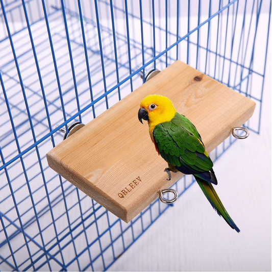Natural Wood Pet Parrot Perch Stand for Bird Cage，Small Animals Platform Shelf Paw Grinding Stick Wooden Chewing Toys Cage Playpen Accessories，Play Exercise Gym Toys for Parakeet Conure Hamster Mouse
