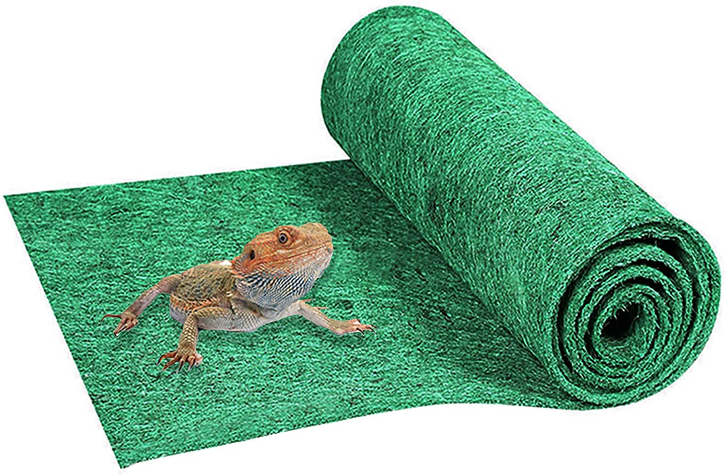 Mechpia 47" X 24" Large Reptile Carpet Terrarium Liner Bedding Reptile Substrate Mat Supplies for Bearded Dragon Snake Lizard Tortoise Leopard Gecko Animals & Pet Supplies > Pet Supplies > Reptile & Amphibian Supplies > Reptile & Amphibian Substrates Mechpia Green  