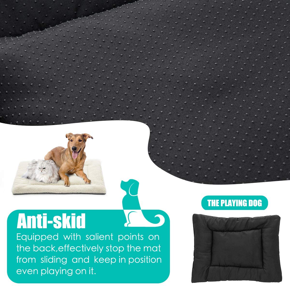 INVENHO Pet Beds for Small, Medium, and Large Dogs and Cats Dog Crate Bed Mat Super Comfort Crate Pad Washable Non-Slip Bottom Mattress Kennel Pad