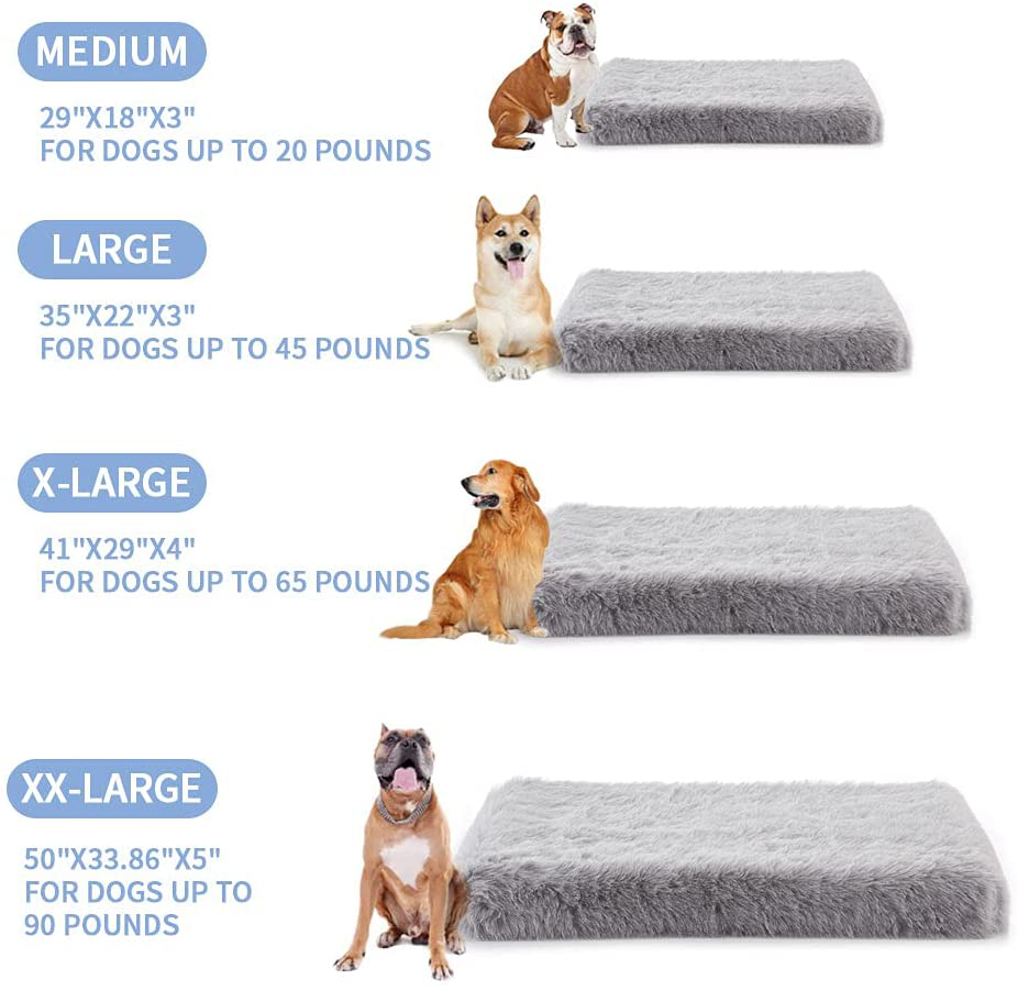 Faux Fur Orthopedic Dog Bed, Pet Rug for Dogs, Washable Pet Beds