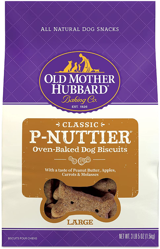 Old Mother Hubbard Classic P-Nuttier Peanut Butter Dog Treats, Oven Baked Crunchy Treats for Large Dogs, Natural, Healthy, Training Treats Animals & Pet Supplies > Pet Supplies > Dog Supplies > Dog Treats Old Mother Hubbard 3.5 Pound Bag (Pack of 1)  