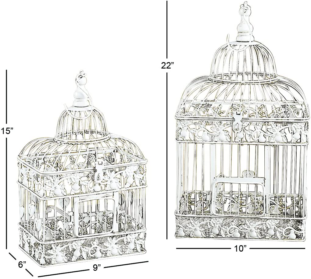 Deco 79 82676 2-Piece Metal Square Bird Cage Set Animals & Pet Supplies > Pet Supplies > Bird Supplies > Bird Cages & Stands Deco 79   