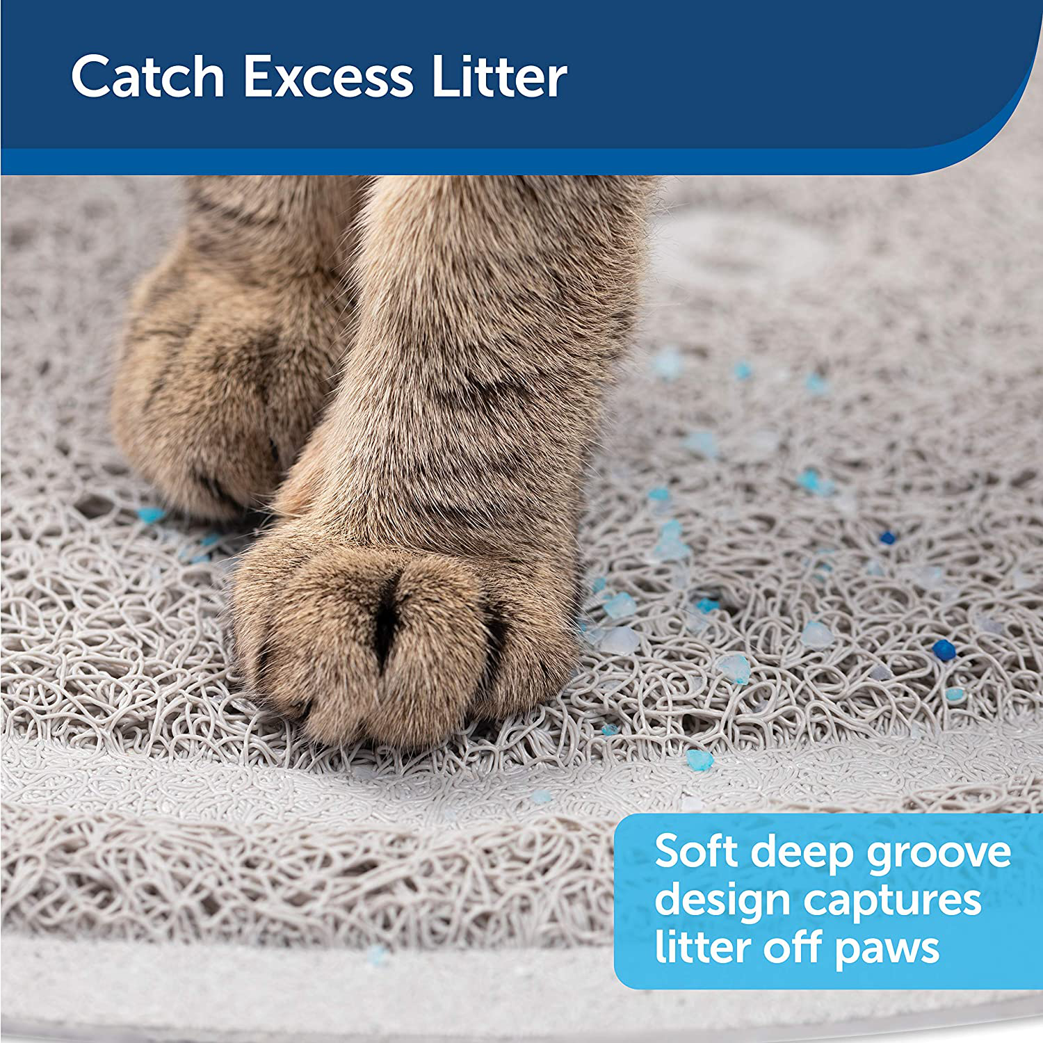 Petsafe Anti-Tracking Litter Mat - Traps Crystal and Clay Clumping Cat Litter - Durable Mesh Material - Easy to Clean Mat - Compatible with All Cat Litter Boxes - Small Size Animals & Pet Supplies > Pet Supplies > Cat Supplies > Cat Litter Box Mats PetSafe   