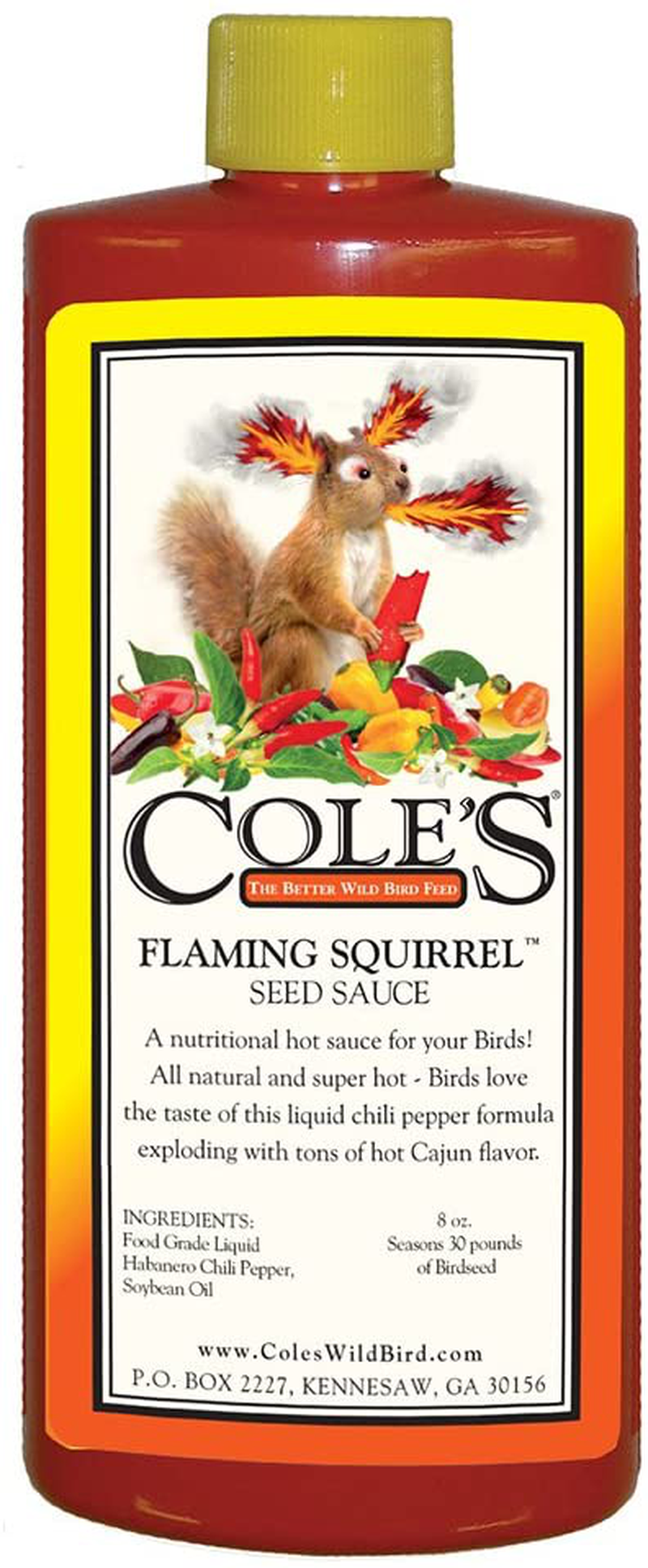 Cole'S FS08 Flaming Squirrel Seed Sauce, 8-Ounce Animals & Pet Supplies > Pet Supplies > Bird Supplies > Bird Food Cole's Wild Bird Products   