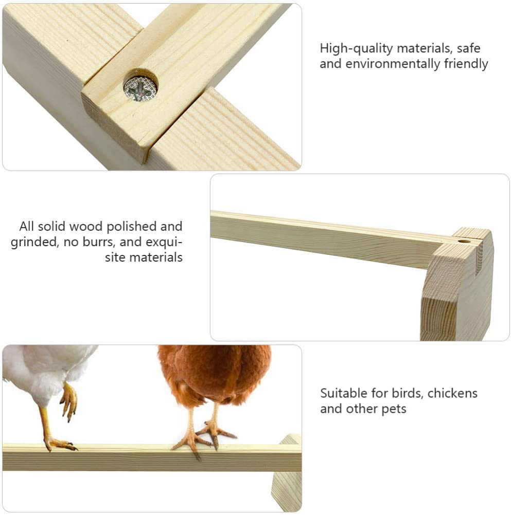 POPETPOP 2Pcs Chicken Perch Wooden Roosting Bar for Coop and Brooder Bird Perch for Large Bird Baby Chicks Pollos Gallinas Polluelos Parrots Animals & Pet Supplies > Pet Supplies > Bird Supplies > Bird Ladders & Perches POPETPOP   