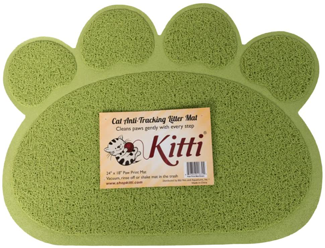 Kitti Cat Litter anti Tracking Mats, Paw Print, Green Animals & Pet Supplies > Pet Supplies > Cat Supplies > Cat Litter Box Mats Kitti   