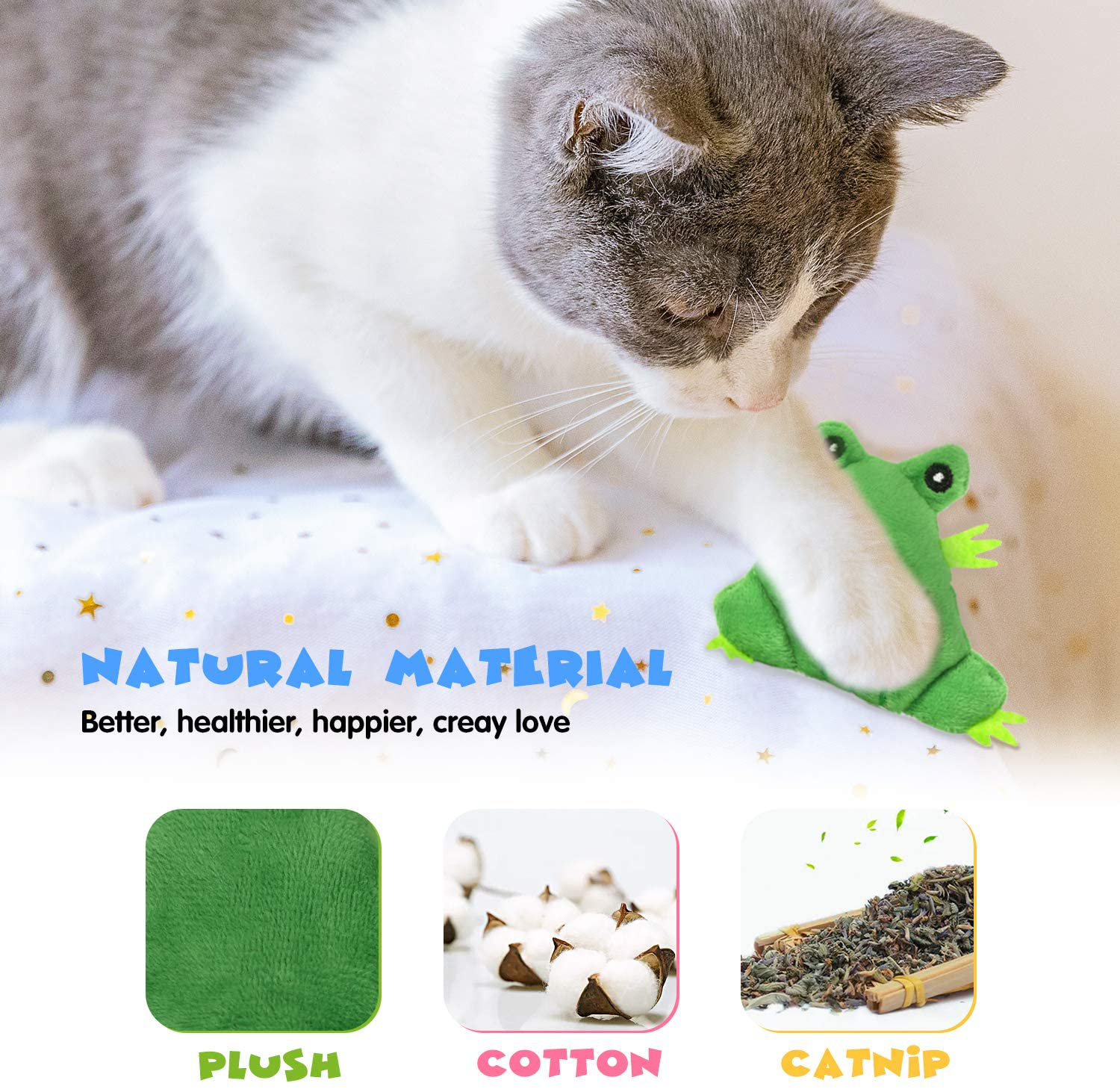 Vitscan Cat Toys for Indoor Cats, Interactive Cat Toy, Cat Chew Toy for Aggressive Chewers Bite Resistant, Crinkle Squeaky Catnip Toys Plush Stuffed Animal Pet Kitten Dog Toys Animals & Pet Supplies > Pet Supplies > Bird Supplies > Bird Treats Vitscan   