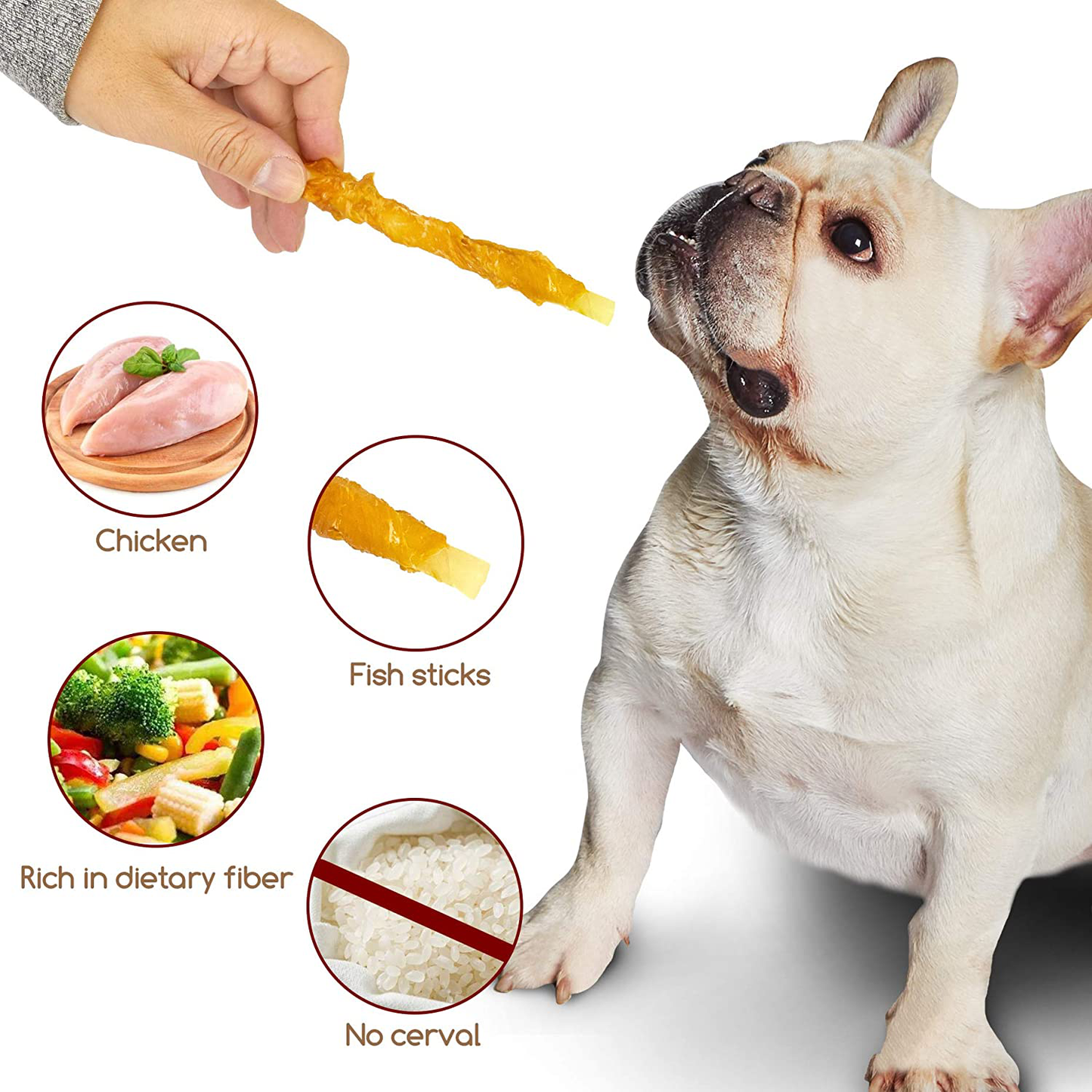 Jungle Calling Rawhide Free Healthy Treats for Dogs, Chicken Wrapped Cod Sticks Dog Treats,Soft Chewy Treats for Training Rewards.Promotes Healthy Chewing 0.7Lb/300G Animals & Pet Supplies > Pet Supplies > Small Animal Supplies > Small Animal Treats Jungle Calling   