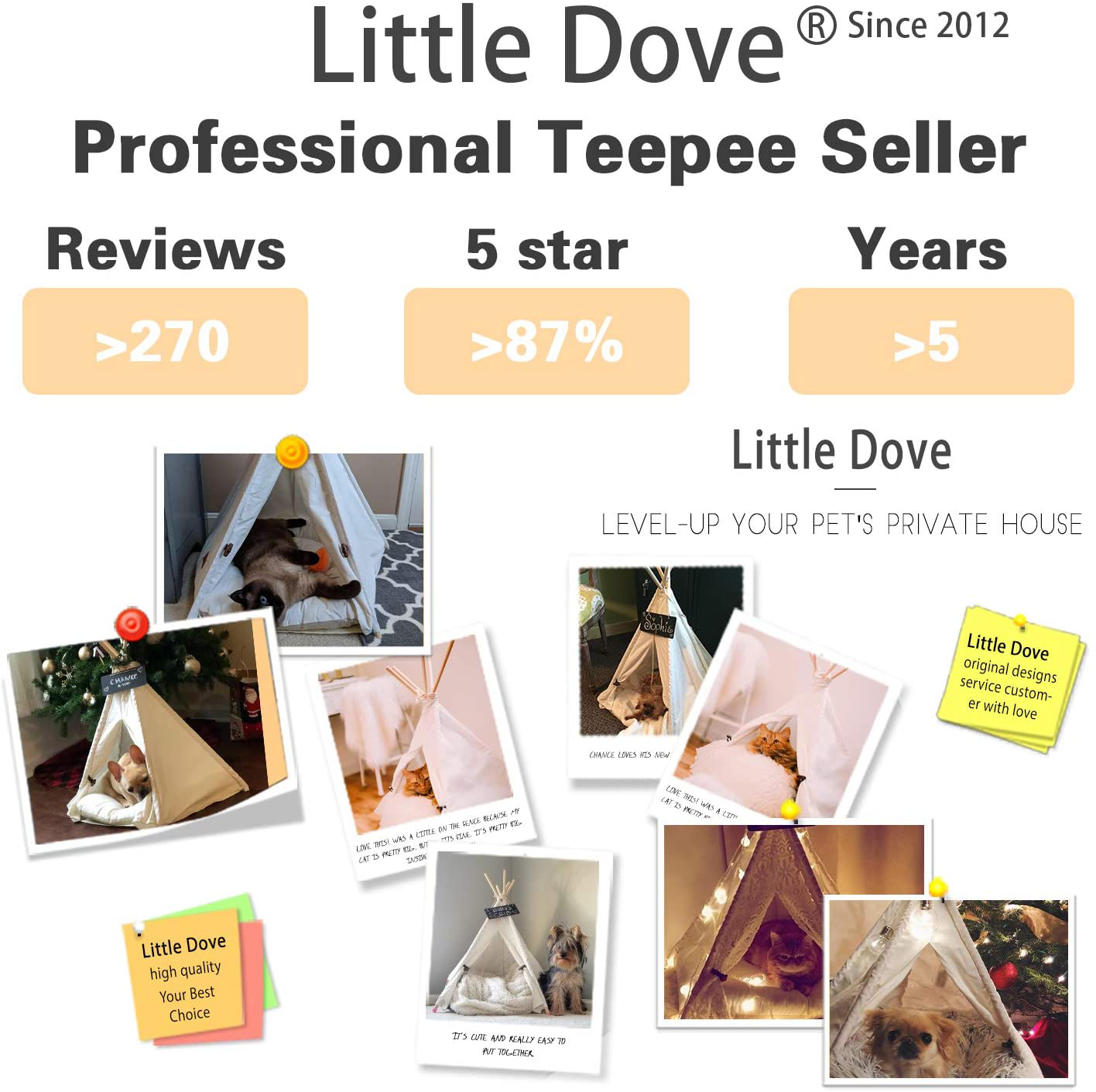 Little Dove Pet Teepee Dog