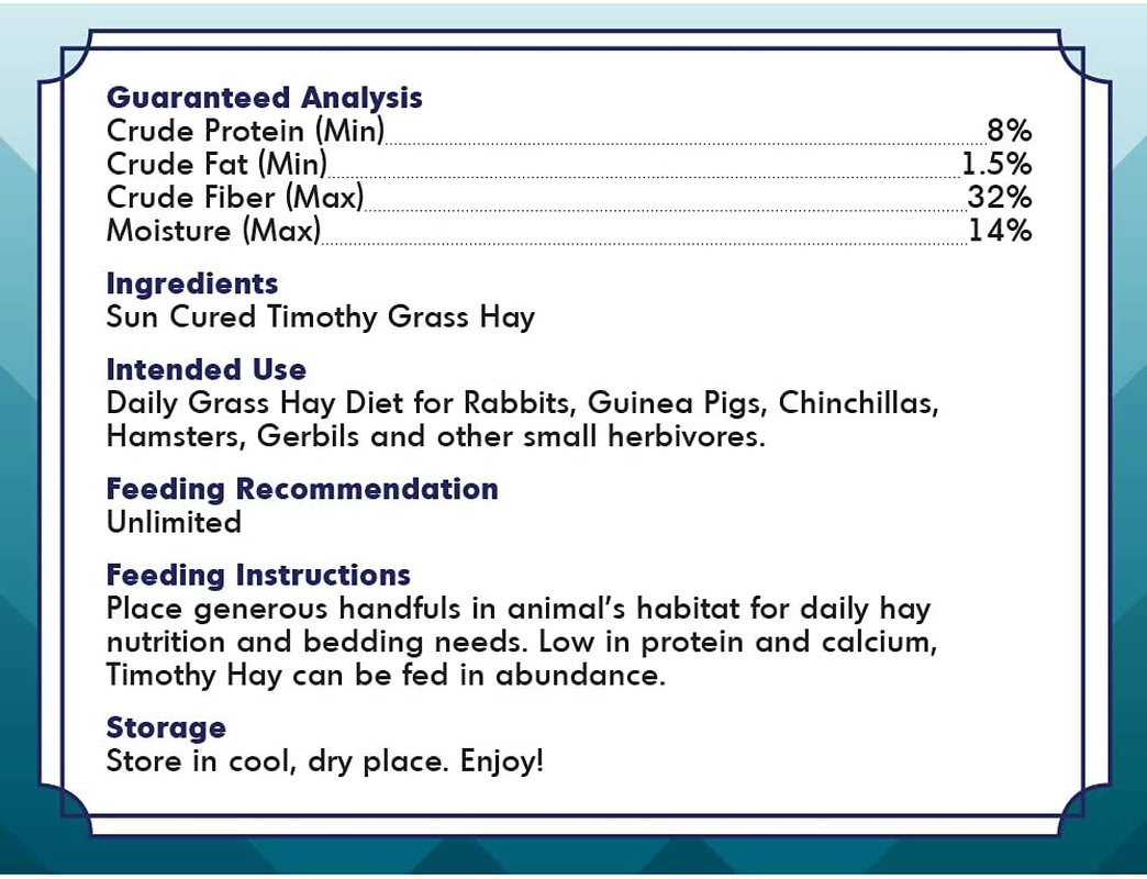 Grandpa'S Best Timothy Hay Bale Animals & Pet Supplies > Pet Supplies > Small Animal Supplies > Small Animal Food Grandpa's Best   