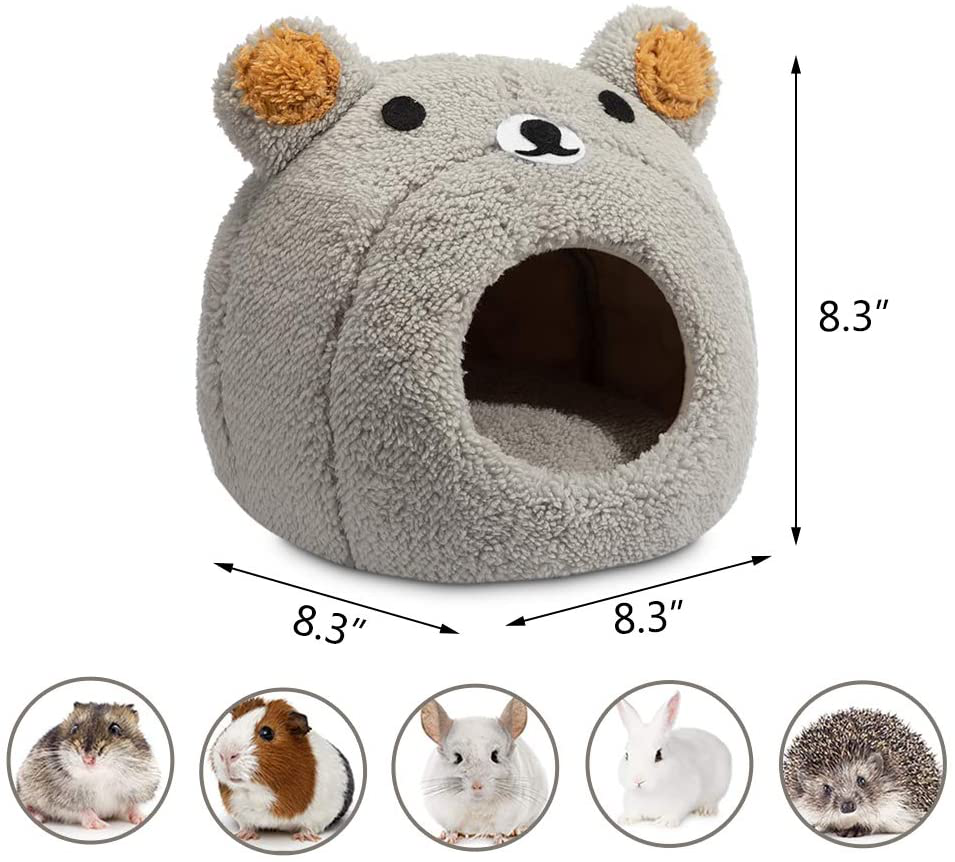 Hollypet Warm Small Pet Animals Bed Dutch Pig Hamster Cotton Nest Hedgehog Rat Chinchilla Guinea Habitat Mini House, Teddy Bear Animals & Pet Supplies > Pet Supplies > Small Animal Supplies > Small Animal Habitat Accessories Hollypet   